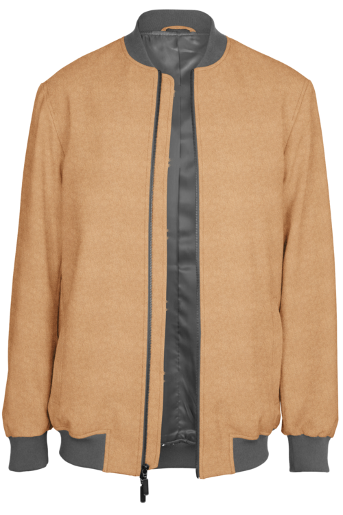 Camel Solid Bomber Jacket