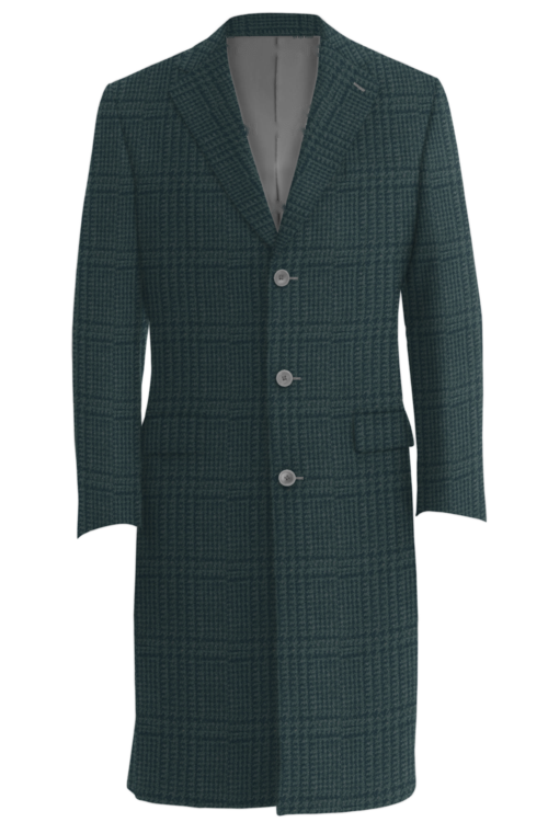 Charcoal Glen Plaid Three Button Topcoat