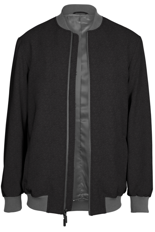 Charcoal Solid Bomber Jacket