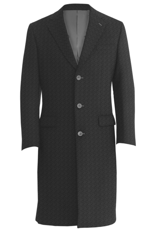 Charcoal Solid Three Button Topcoat