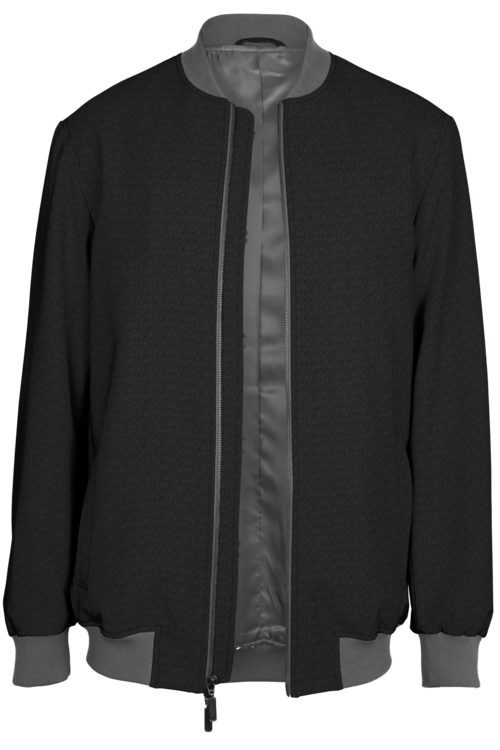 Charcoal Solid Bomber Jacket