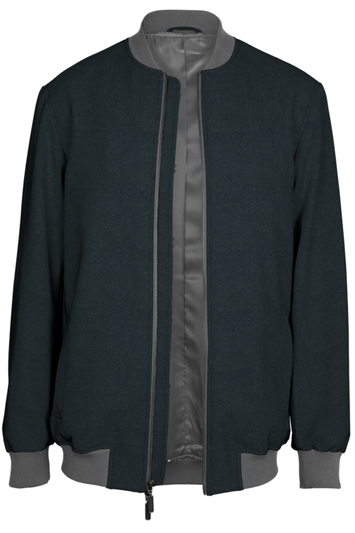 Charcoal Twill Bomber Jacket