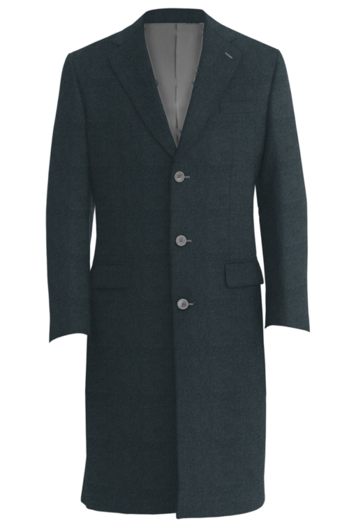 Charcoal Twill Three Button Topcoat