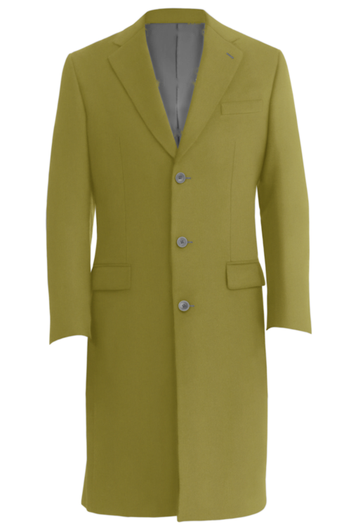Chartreuse Solid Three Button Topcoat