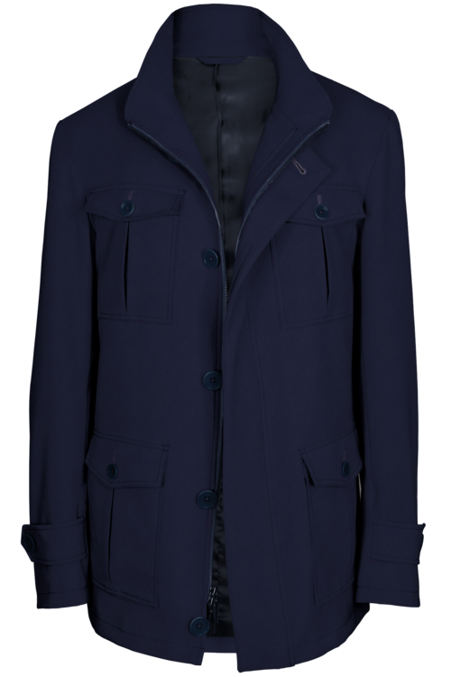 Deep Navy Five Button Field Jacket