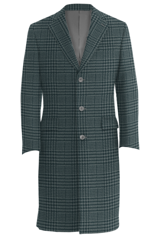 Grey Glen Plaid Three Button Topcoat