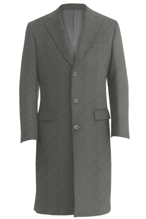 Grey Solid Three Button Topcoat
