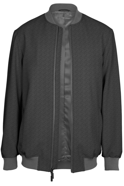Grey Solid Bomber Jacket