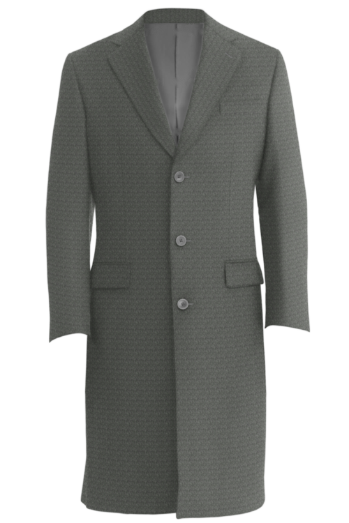 Grey Solid Three Button Topcoat