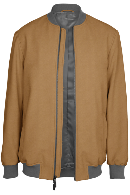 Khaki Solid Bomber Jacket