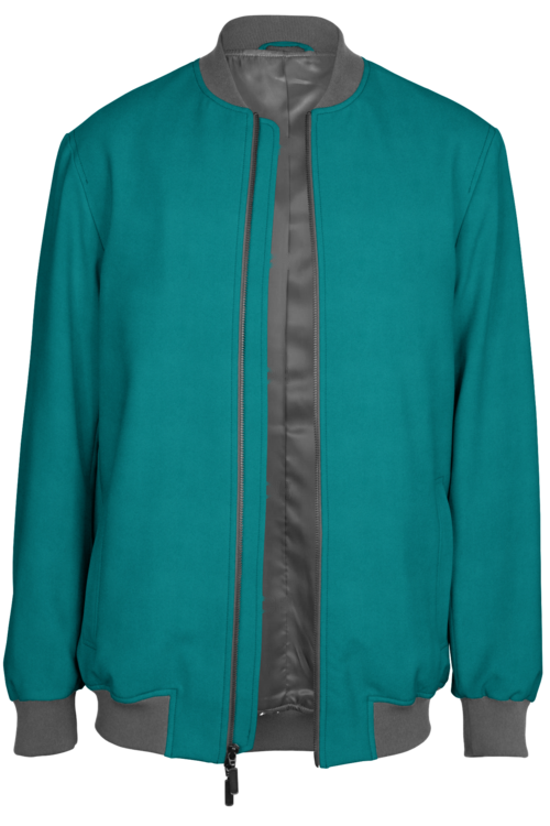 Light Blue Solid Bomber Jacket
