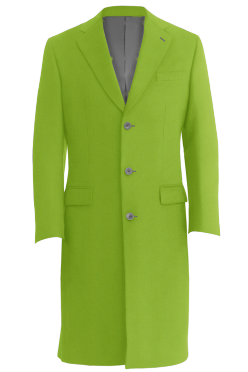 Lime Solid Three Button Topcoat