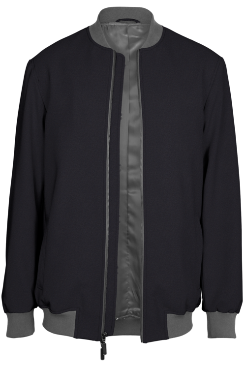 Navy Solid Bomber Jacket