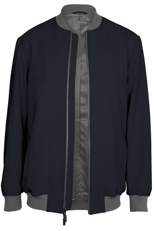 Navy Solid Bomber Jacket