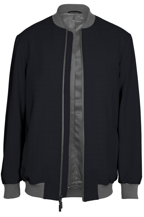 Navy Solid Bomber Jacket