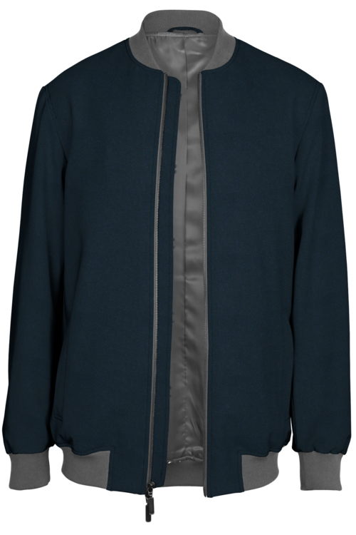 Navy Twill Bomber Jacket