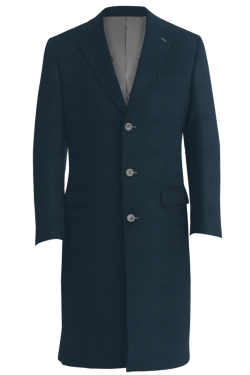 Navy Twill Three Button Topcoat