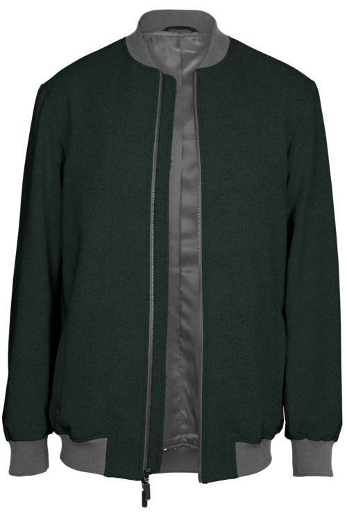 Olive Twill Bomber Jacket