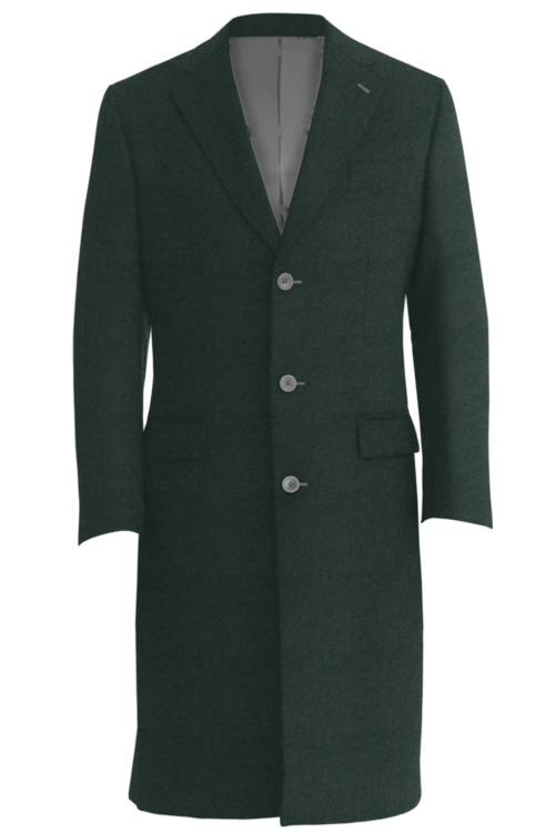 Olive Twill Three Button Topcoat