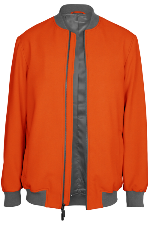 Orange Solid Bomber Jacket