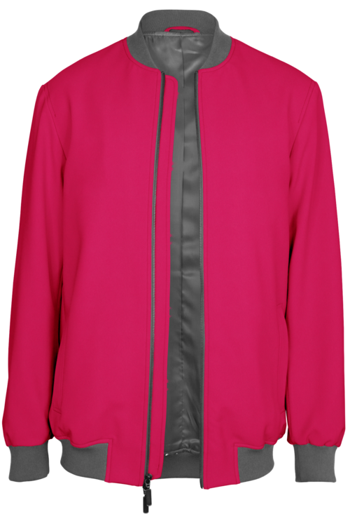 Pink Solid Bomber Jacket