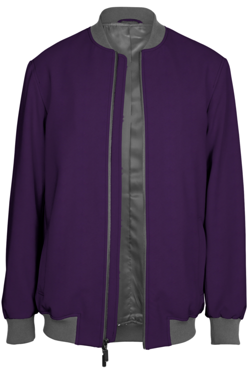 Purple Solid Bomber Jacket