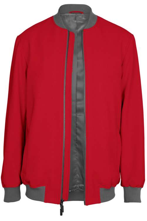 Red Solid Bomber Jacket