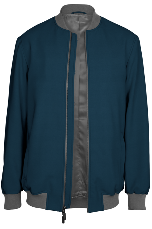 Royal Blue Solid Bomber Jacket