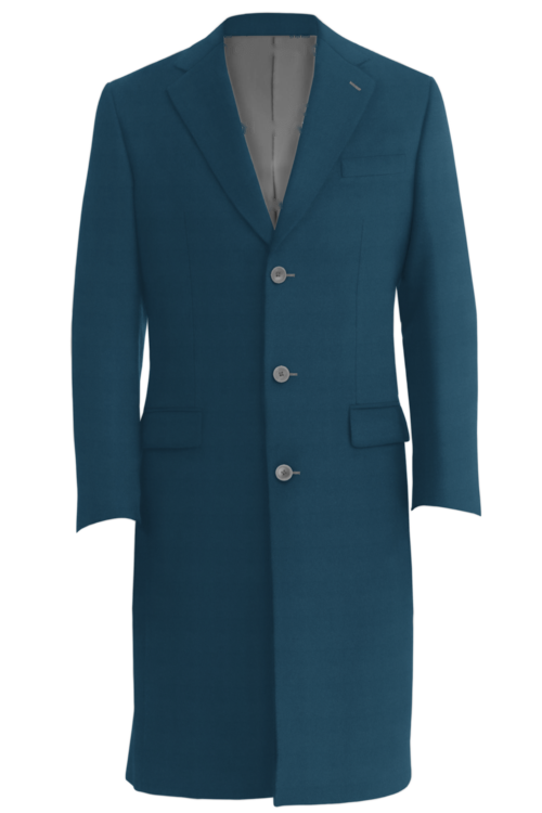 Royal Blue Solid Three Button Topcoat