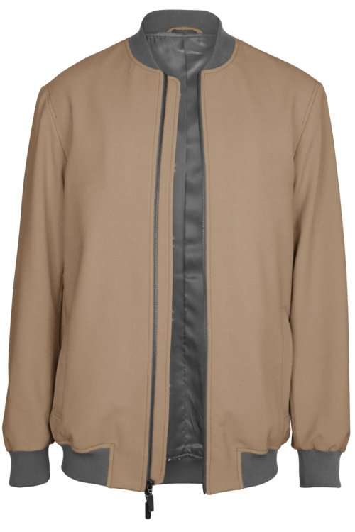Sand Solid Bomber Jacket