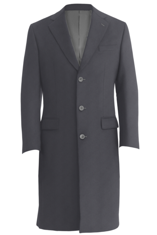 Slate Solid Three Button Topcoat