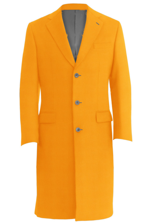 Yellow Solid Three Button Topcoat