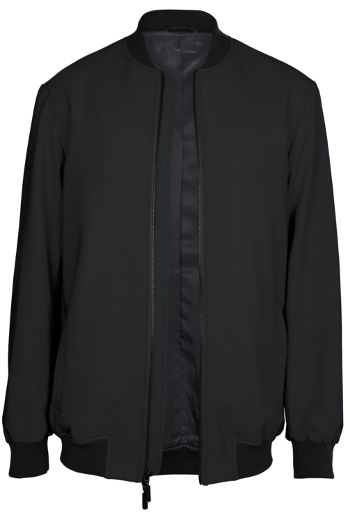 Black Solid Bomber Jacket