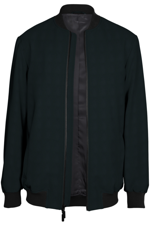 Black Twill Bomber Jacket