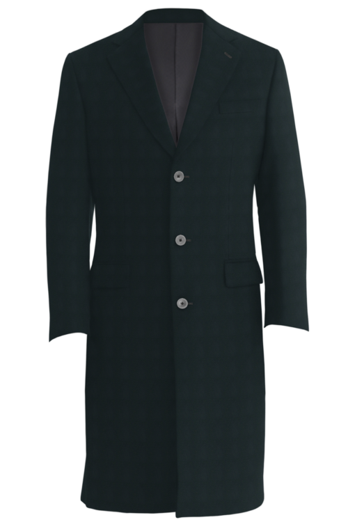 Black Twill Three Button Topcoat
