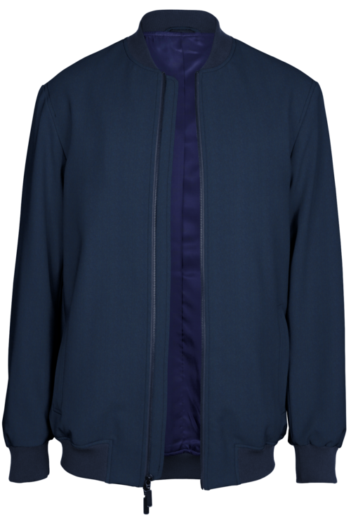 Blue Twill Bomber Jacket