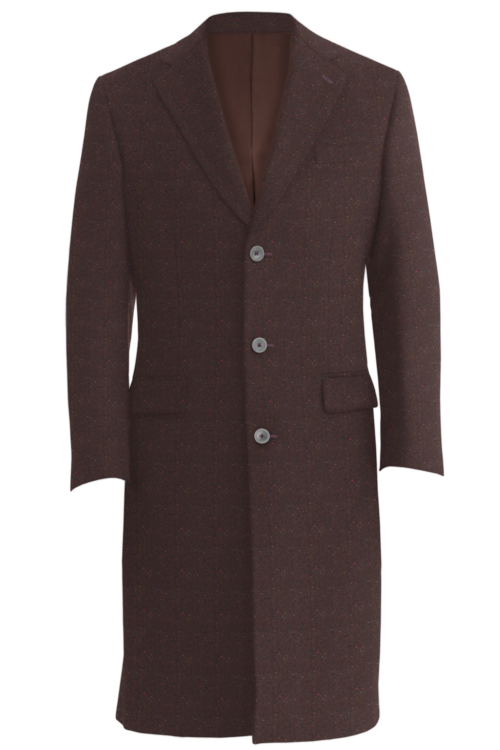Brown Donegal Three Button Topcoat