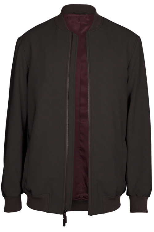 Brown Twill Bomber Jacket