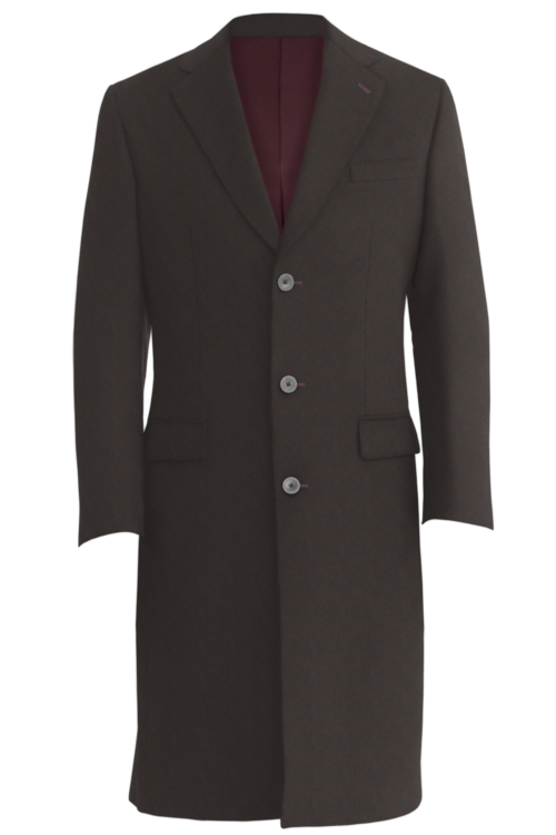 Brown Twill Three Button Topcoat