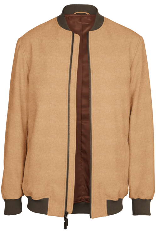 Camel Solid Bomber Jacket