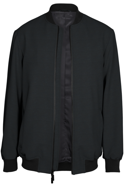 Charcoal Solid Bomber Jacket