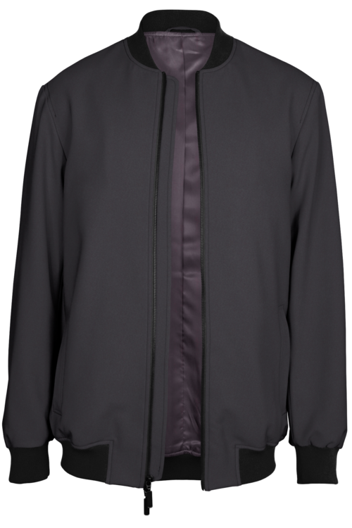 Charcoal Solid Bomber Jacket