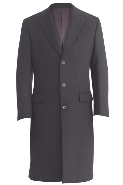 Charcoal Solid Three Button Topcoat