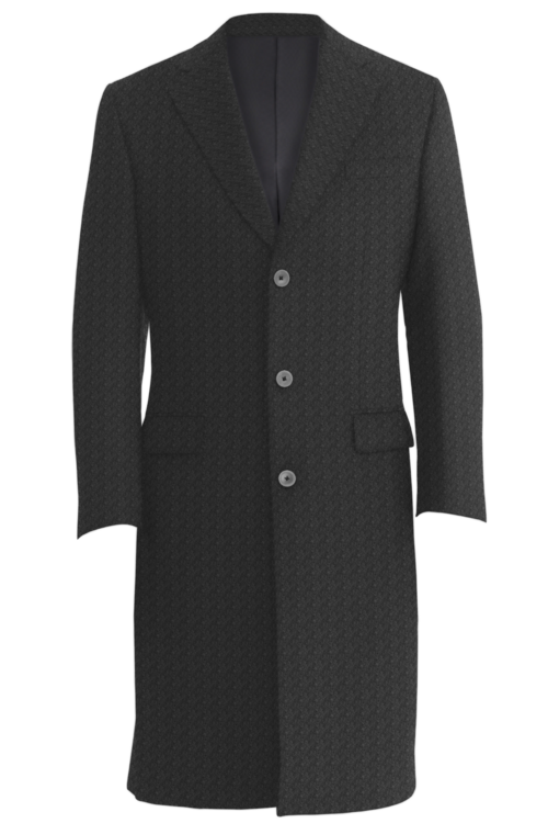 Charcoal Solid Three Button Topcoat