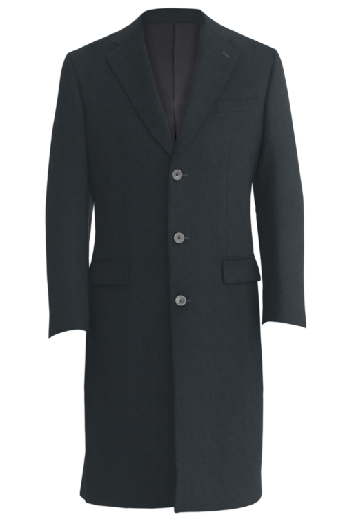 Charcoal Twill Three Button Topcoat