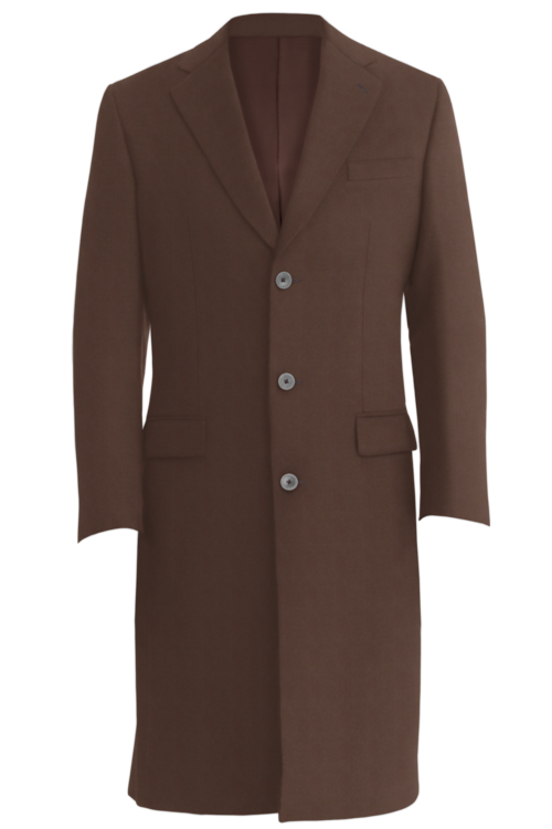 Chocolate Solid Three Button Topcoat
