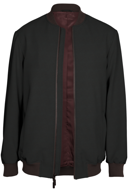 Dark Brown Melange Bomber Jacket