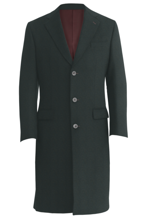 Dark Brown Twill Three Button Topcoat