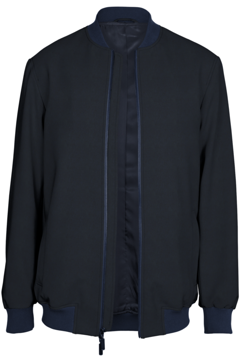Dark Navy Solid Bomber Jacket