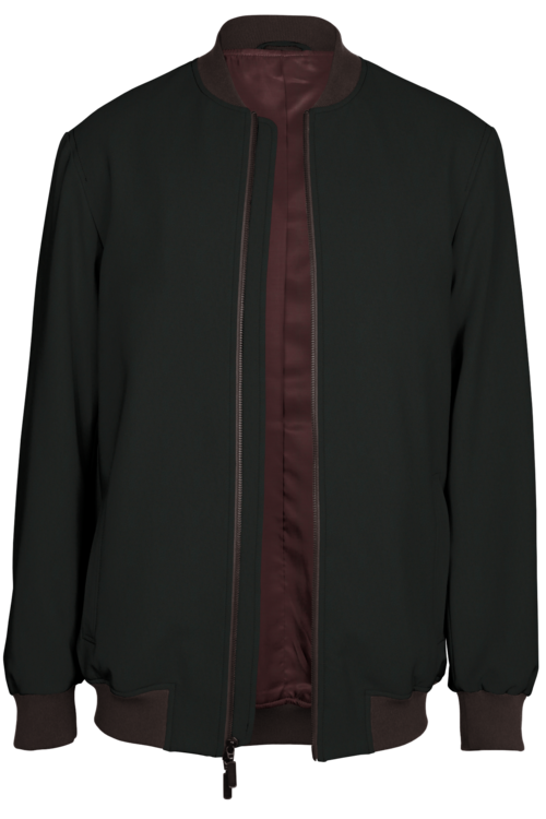 Dark Olive Twill Bomber Jacket
